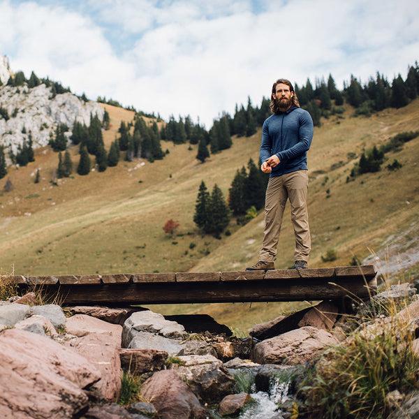 Isobaa Mens Merino 260 Casual Hoodie (Denim)