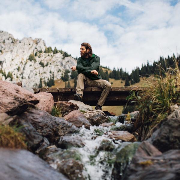 Isobaa Mens Merino 260 Casual Hoodie (Forest)