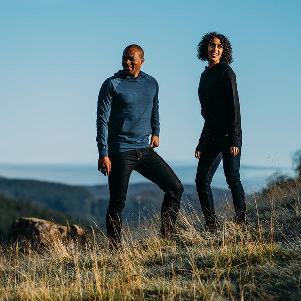 Isobaa Mens Merino 260 Lounge Hoodie (Denim/Navy)