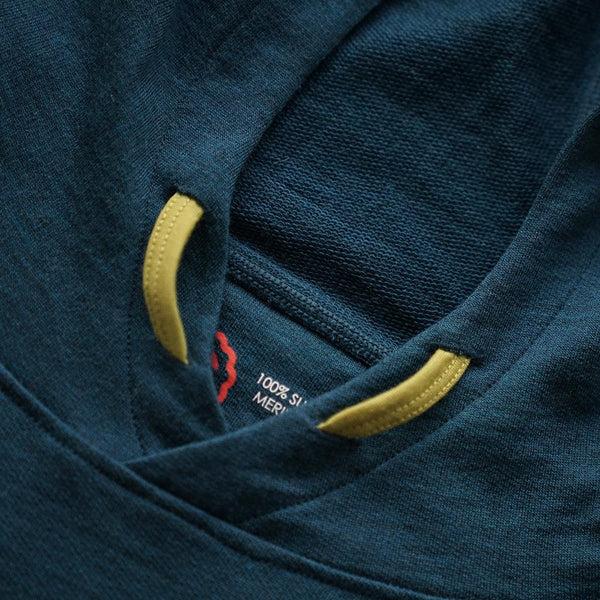 Isobaa Mens Merino 260 Lounge Hoodie (Petrol/Lime)