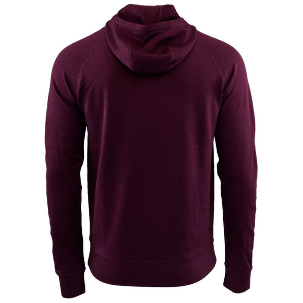 Isobaa Mens Merino 260 Lounge Hoodie (Wine/Navy)