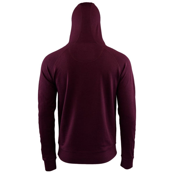 Isobaa Mens Merino 260 Lounge Hoodie (Wine/Navy)