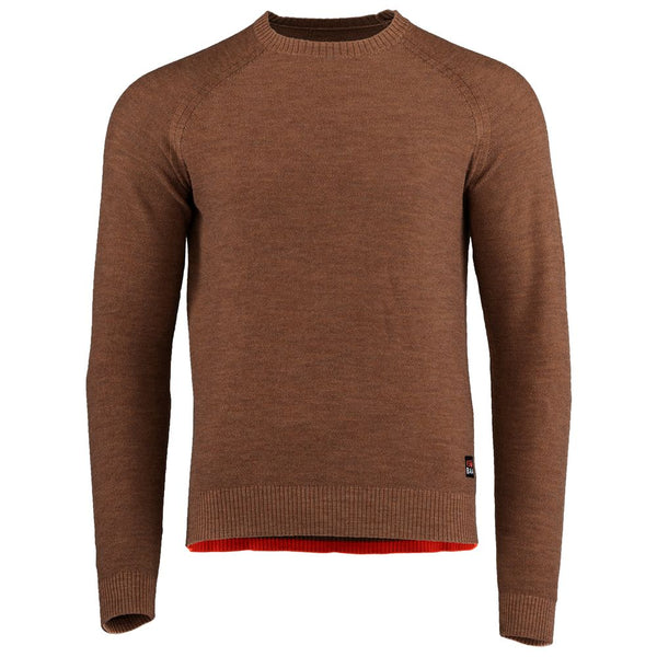 isobaa Mens Merino Moss Stitch Sweater (Bran/Orange)