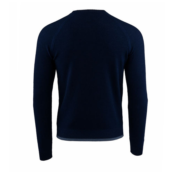 Isobaa Mens Merino Moss Stitch Sweater (Navy/Denim)