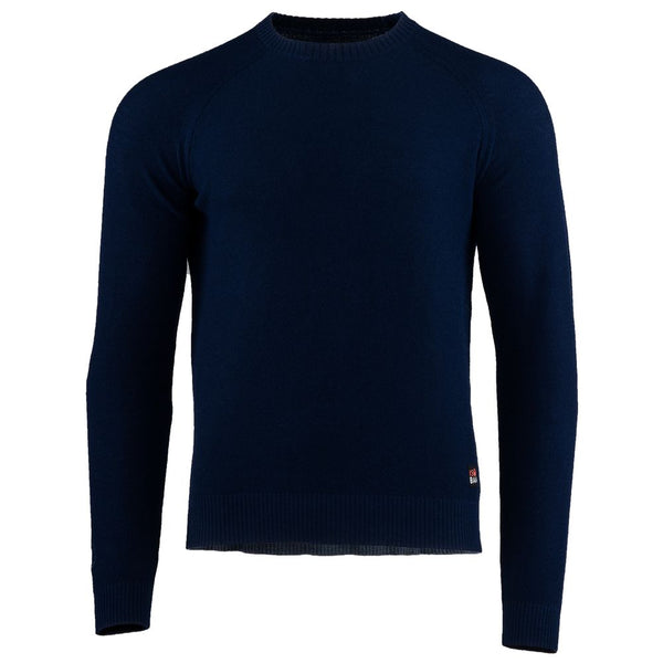 isobaa Mens Merino Moss Stitch Sweater (Navy/Denim)