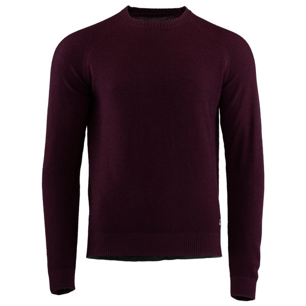 isobaa Mens Merino Moss Stitch Sweater (Wine/Smoke)