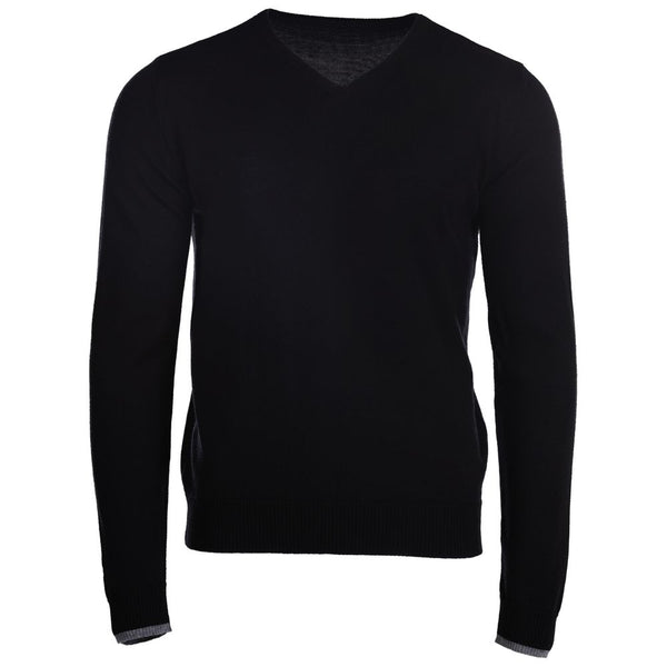 isobaa Mens Merino V Neck Sweater (Black)