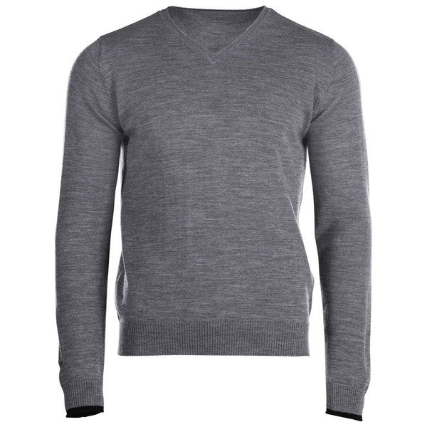 isobaa Mens Merino V Neck Sweater (Charcoal)