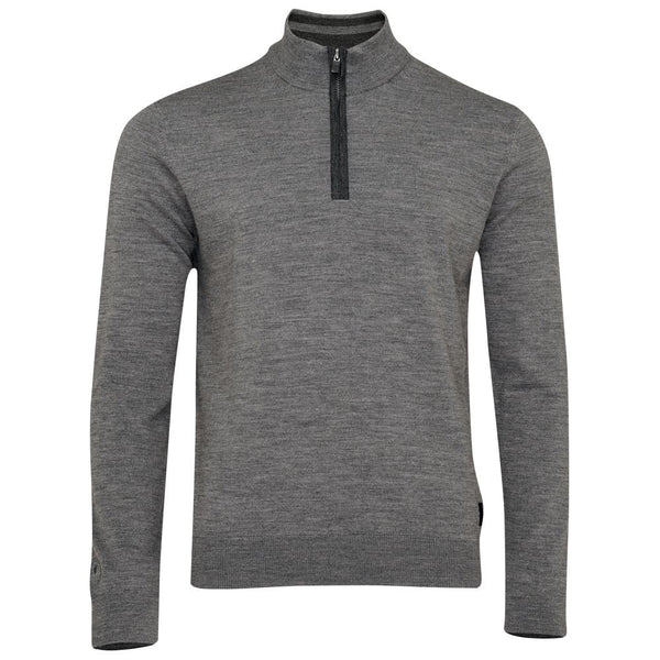 isobaa Mens Zip Neck Sweater (Charcoal/Smoke)