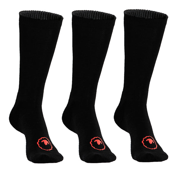 isobaa Merino Blend Everyday Socks (3 Pack - Black)