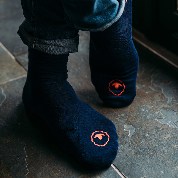 Isobaa Merino Blend Everyday Socks (3 Pack - Navy)