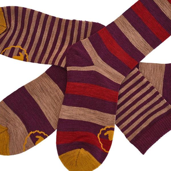 Isobaa Merino Blend Everyday Socks (3 Pack - Wine/Red)