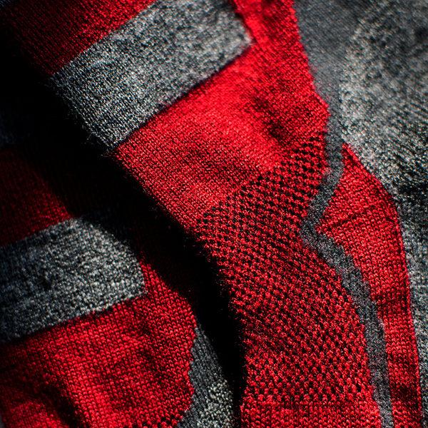 Isobaa Merino Blend Ski Socks (Red/Smoke)