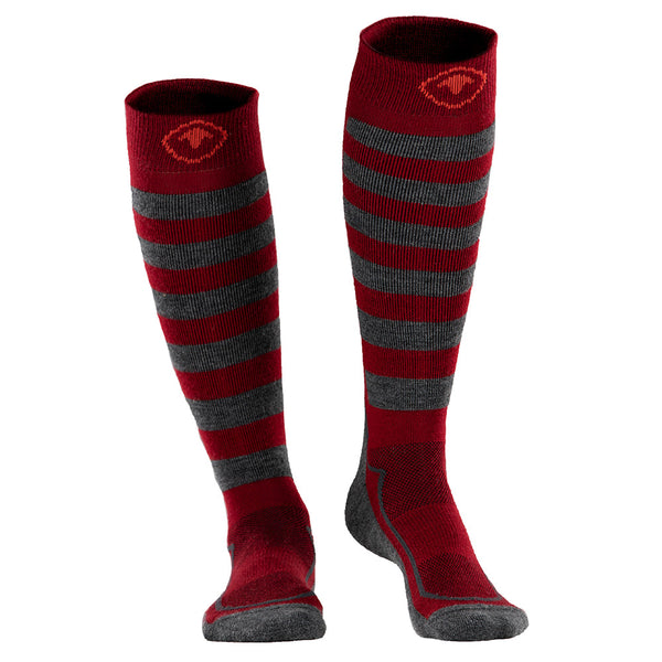 isobaa Merino Blend Ski Socks (Red/Smoke)