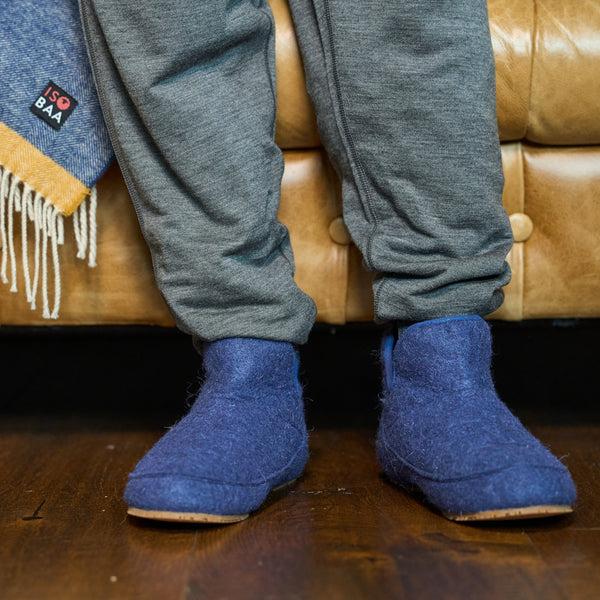 Isobaa Merino Blend Slipper Boots (Navy)