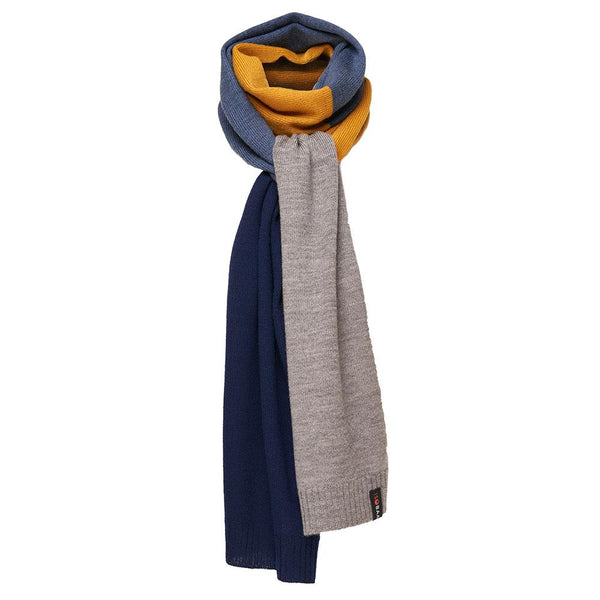 Isobaa Merino Block Stripe Scarf (Navy Mix)
