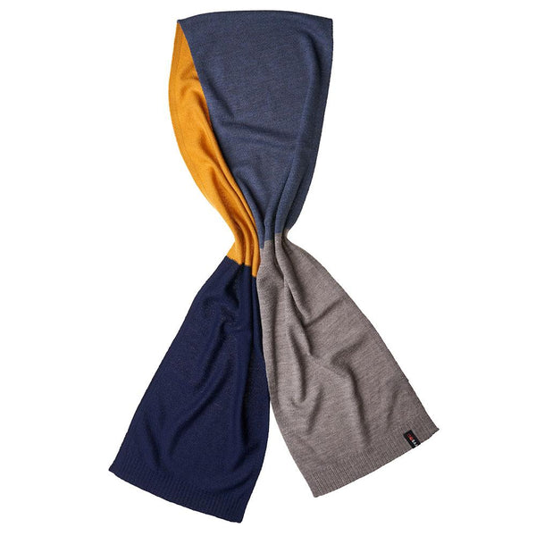 Isobaa Merino Block Stripe Scarf (Navy Mix)