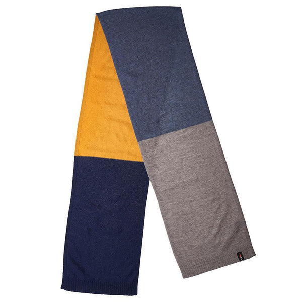 isobaa Merino Block Stripe Scarf (Navy Mix)