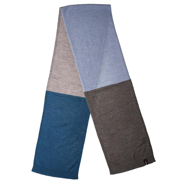 isobaa Merino Block Stripe Scarf (Petrol Mix)