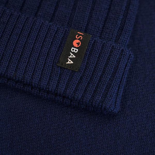 Isobaa Merino Bobble Beanie (Navy/Mustard)