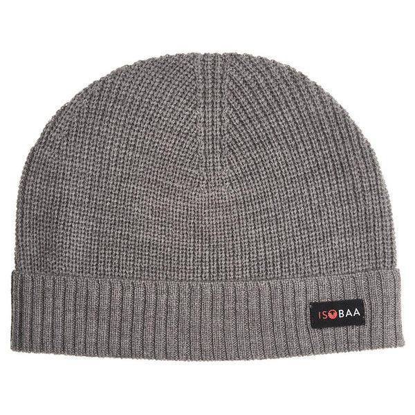 isobaa Merino Fisherman Beanie (Charcoal)