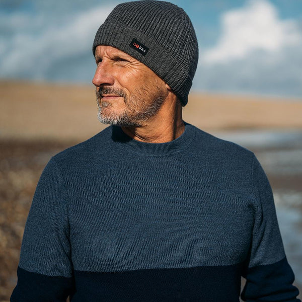 Isobaa Merino Fisherman Beanie (Smoke)