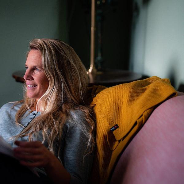 Isobaa Merino Honeycomb Shawl (Mustard)