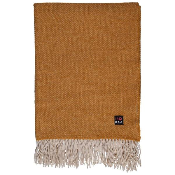isobaa Merino Honeycomb Throw (Mustard)