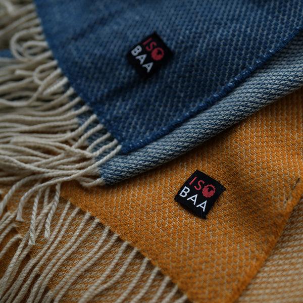 Isobaa Merino Honeycomb Throw (Petrol)