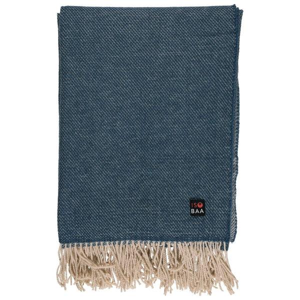 isobaa Merino Honeycomb Throw (Petrol)