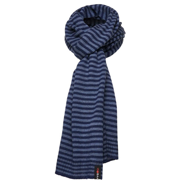 Isobaa Merino Mini Stripe Scarf (Navy/Denim)