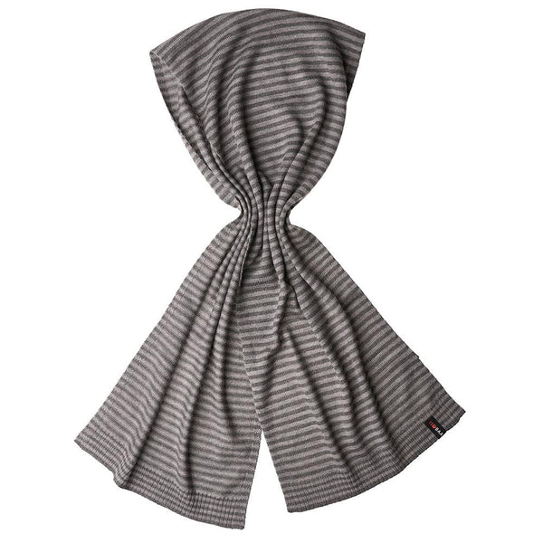 Isobaa Merino Mini Stripe Scarf (Smoke/Charcoal)