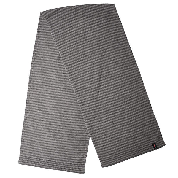 isobaa Merino Mini Stripe Scarf (Smoke/Charcoal)