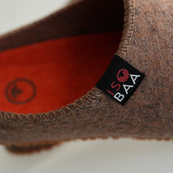 Isobaa Merino Wool Blend Slippers (Bran/Orange)