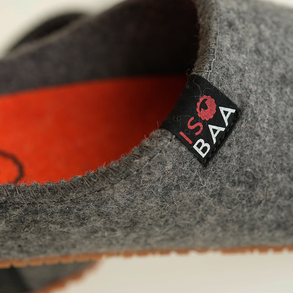 Isobaa Merino Wool Blend Slippers (Charcoal/Orange)
