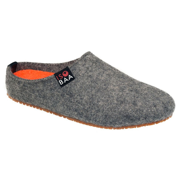isobaa Merino Wool Blend Slippers (Charcoal/Orange)