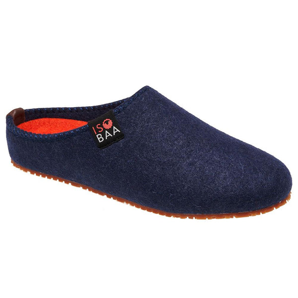 isobaa Merino Wool Blend Slippers (Navy/Orange)