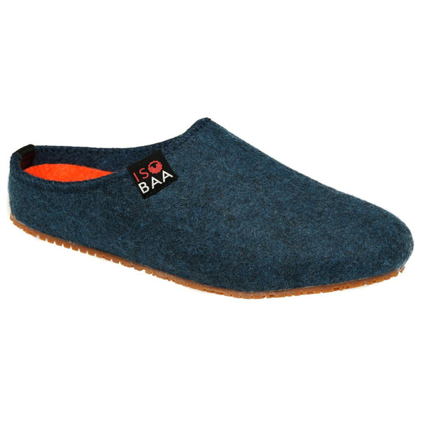 isobaa Merino Wool Blend Slippers (Petrol/Orange)