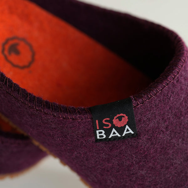 Isobaa Merino Wool Blend Slippers (Wine/Orange)