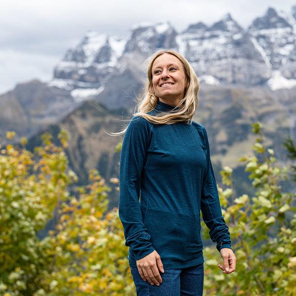 Isobaa Womens 160 Merino Active Roll Neck (Petrol)