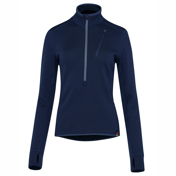 isobaa Womens 260 Merino Blend Grid Fleece (Navy)