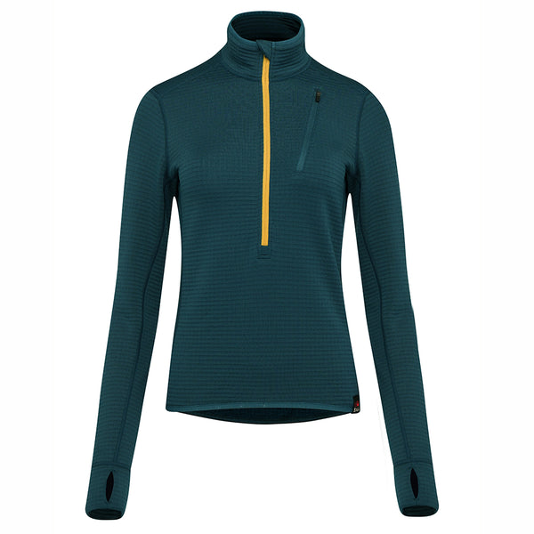 isobaa Womens 260 Merino Blend Grid Fleece (Petrol)
