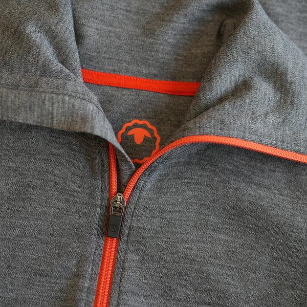 Isobaa Womens 320 Merino Full Zip (Charcoal/Orange)