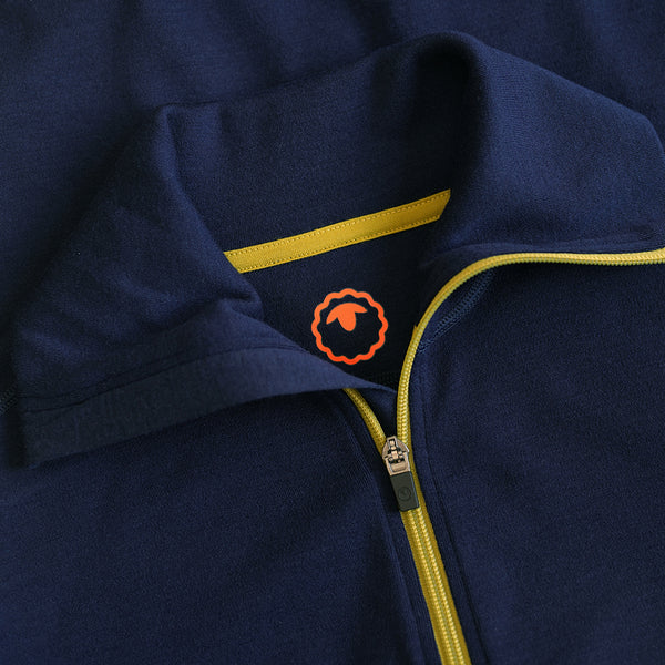 Isobaa Womens 320 Merino Full Zip (Navy/Lime)