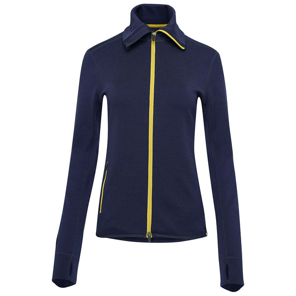 isobaa Womens 320 Merino Full Zip (Navy/Lime)