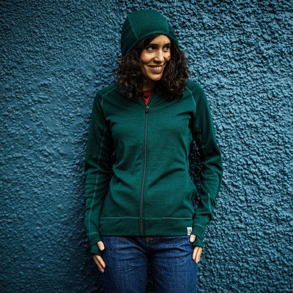 Isobaa Womens IsoSoft 240 Hoodie (Emerald)