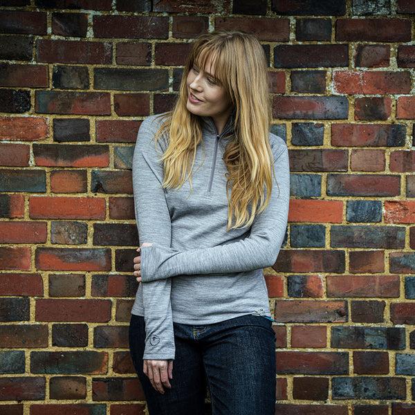 Isobaa Womens IsoSoft 240 Zip Neck (Grey)