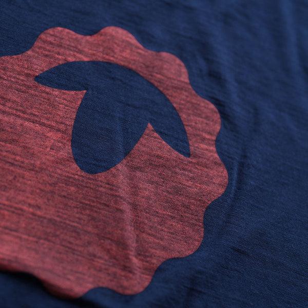 Isobaa Womens Merino 150 Emblem Tee (Navy/Orange)