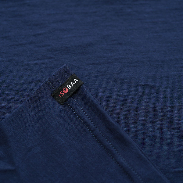 Isobaa Womens Merino 150 Emblem Tee (Navy/Orange)