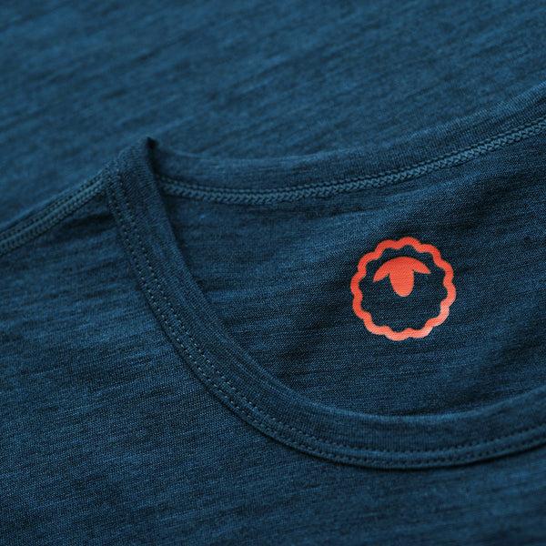 Isobaa Womens Merino 150 Mountains Tee (Petrol/Lime)